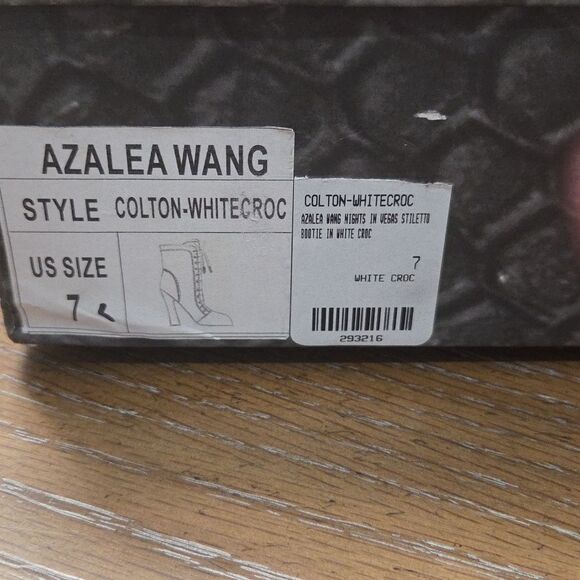 Azalea Wang Nights In Vegas Whitecroc Stiletto Boot,NIB - Picture 6 of 8